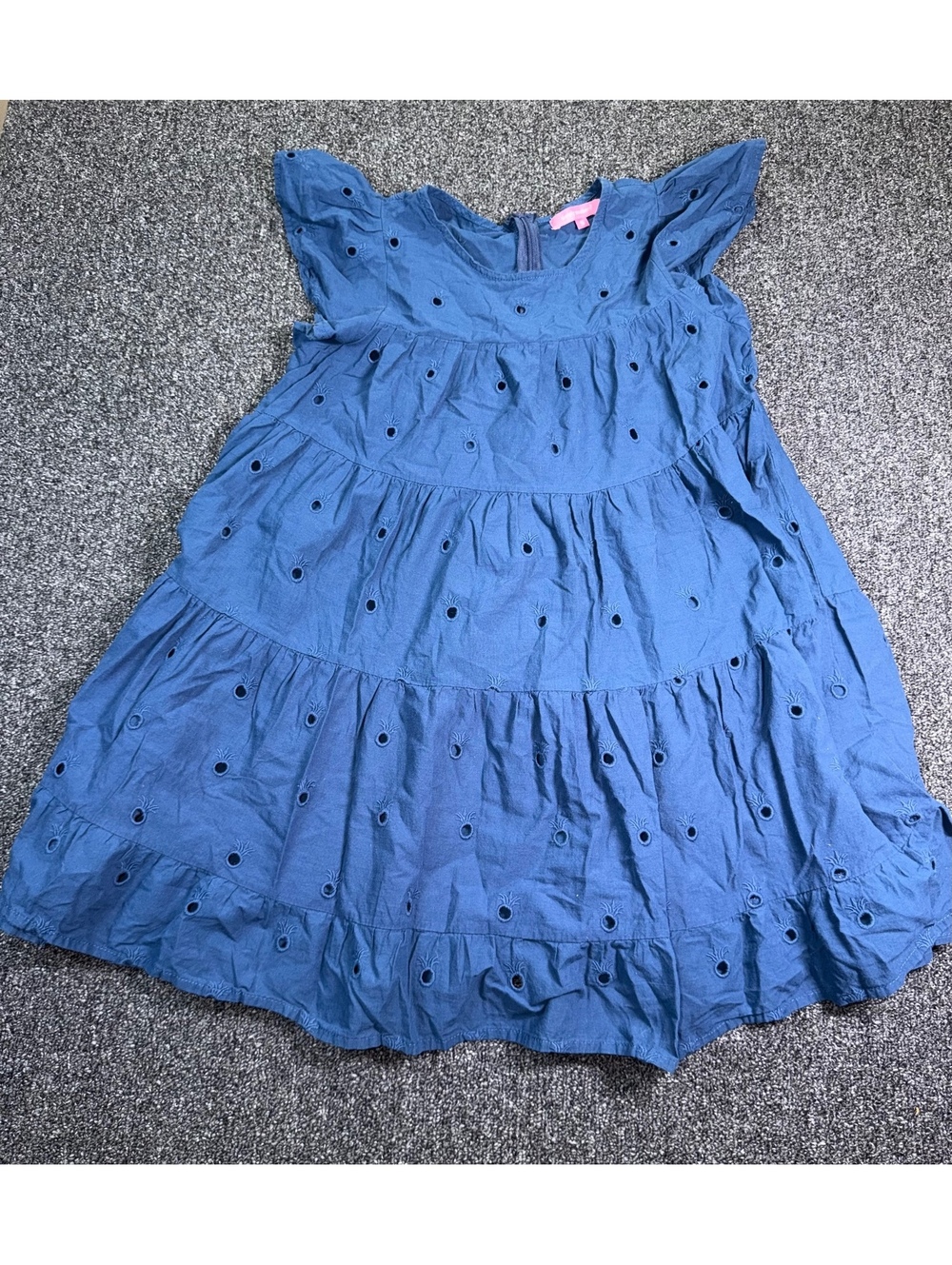 Girl's Simply Southern Blue Eyelet Dress Size Small